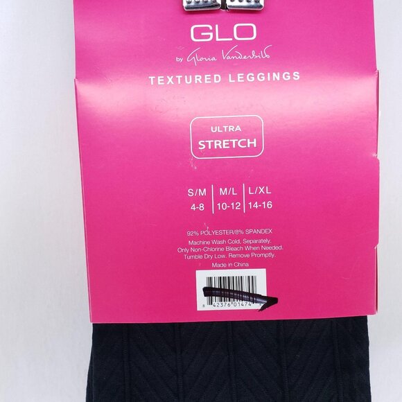 Glo Textured Leggings Size M/L (10-12) Black - Picture 4 of 5